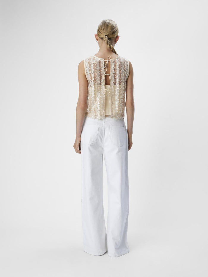 Mira Sleeveless Sequin Top (Sandshell)