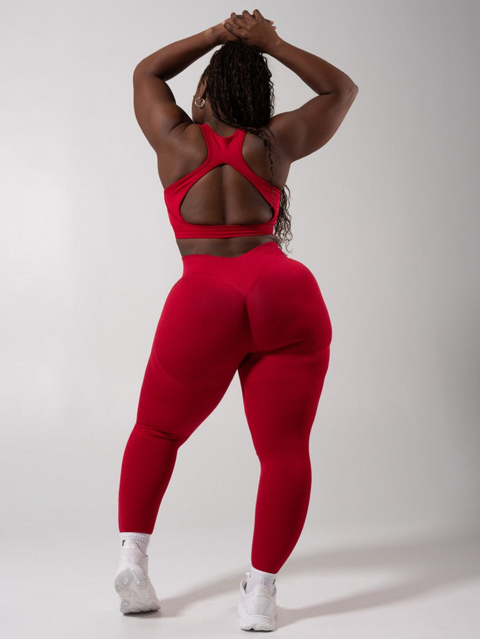Miracle Seamless Hip Rise Legging - Heather Lipstick Red