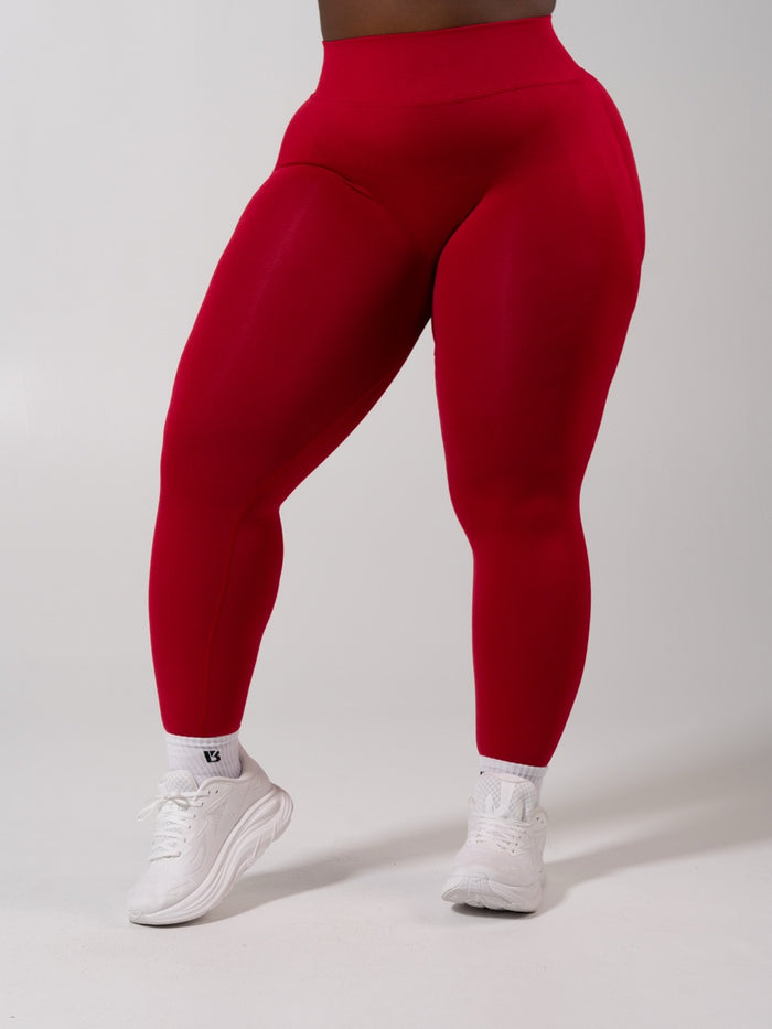 Miracle Seamless Hip Rise Legging - Heather Lipstick Red