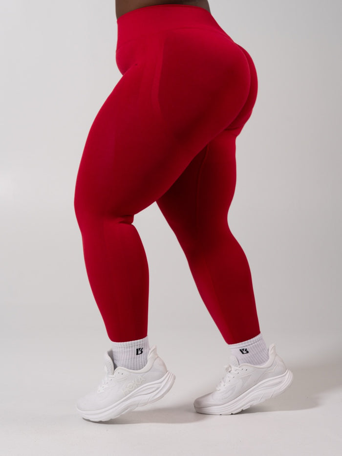 Miracle Seamless Hip Rise Legging - Heather Lipstick Red
