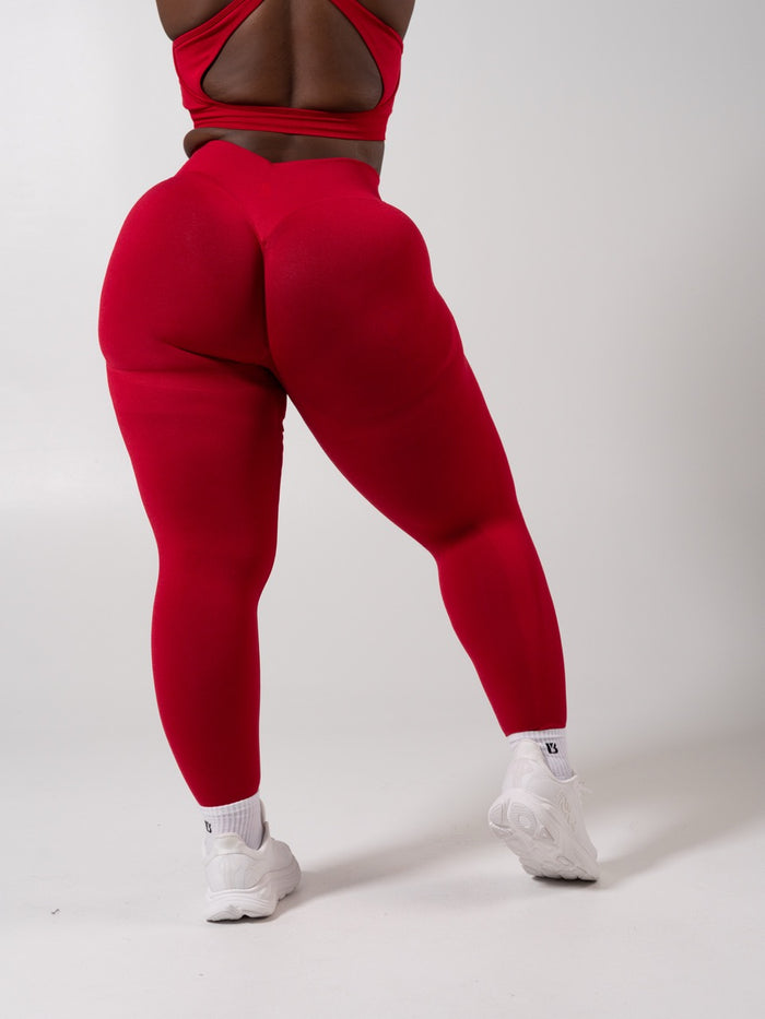 Miracle Seamless Hip Rise Legging - Heather Lipstick Red