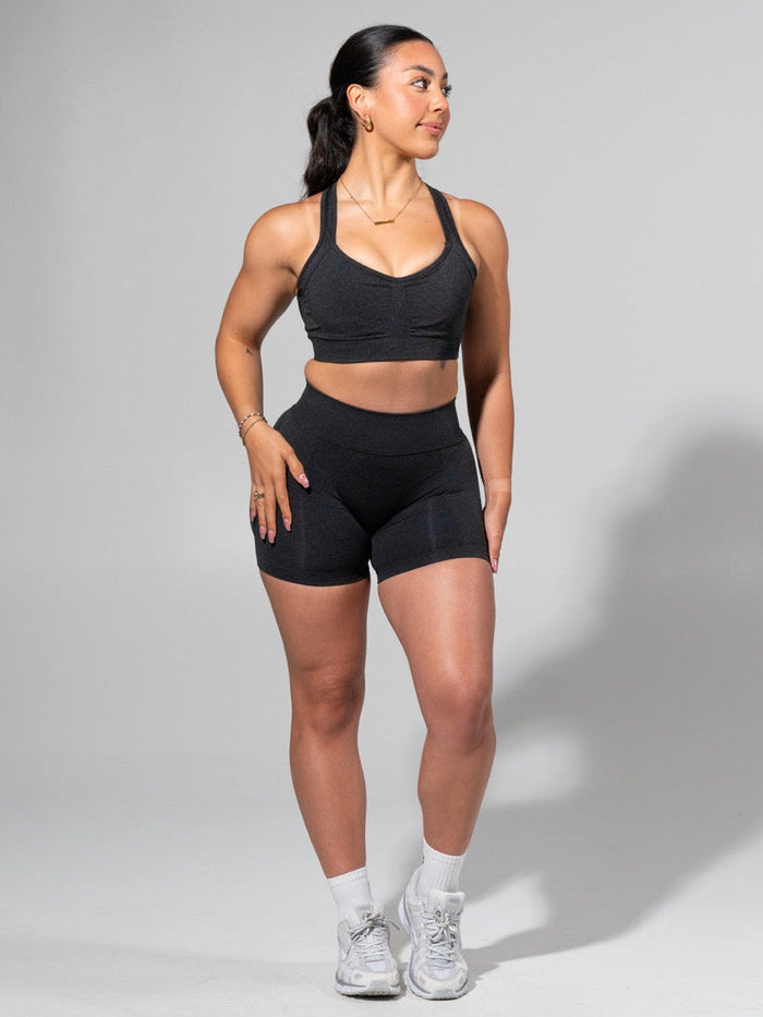 Miracle Seamless Hip Rise Short 4.5" - Heather Charcoal