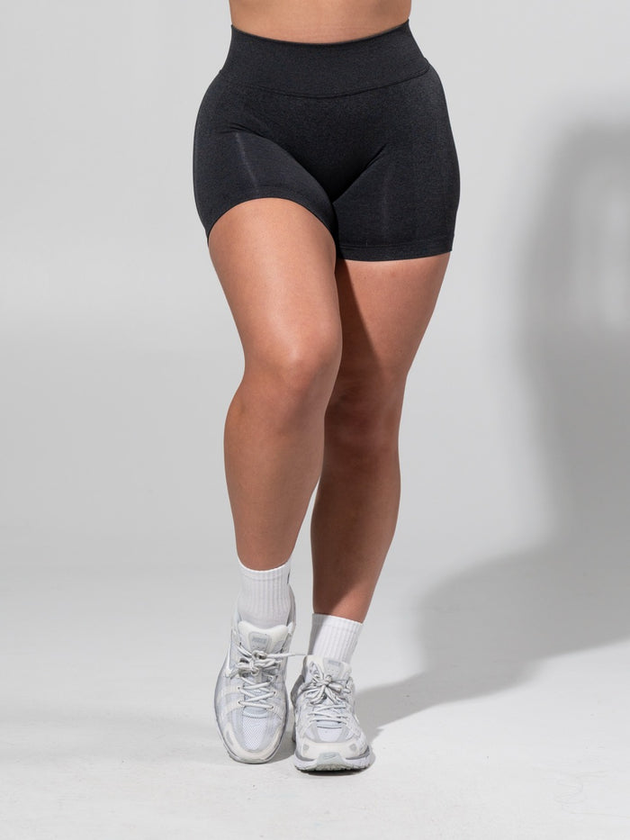 Miracle Seamless Hip Rise Short 4.5" - Heather Charcoal