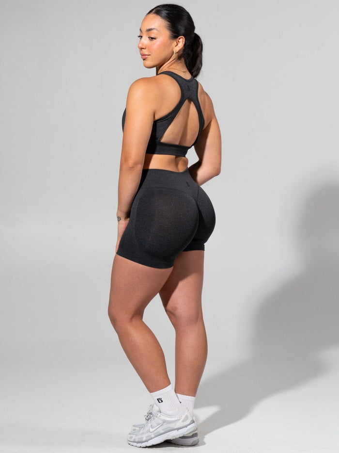 Miracle Seamless Hip Rise Short 4.5" - Heather Charcoal