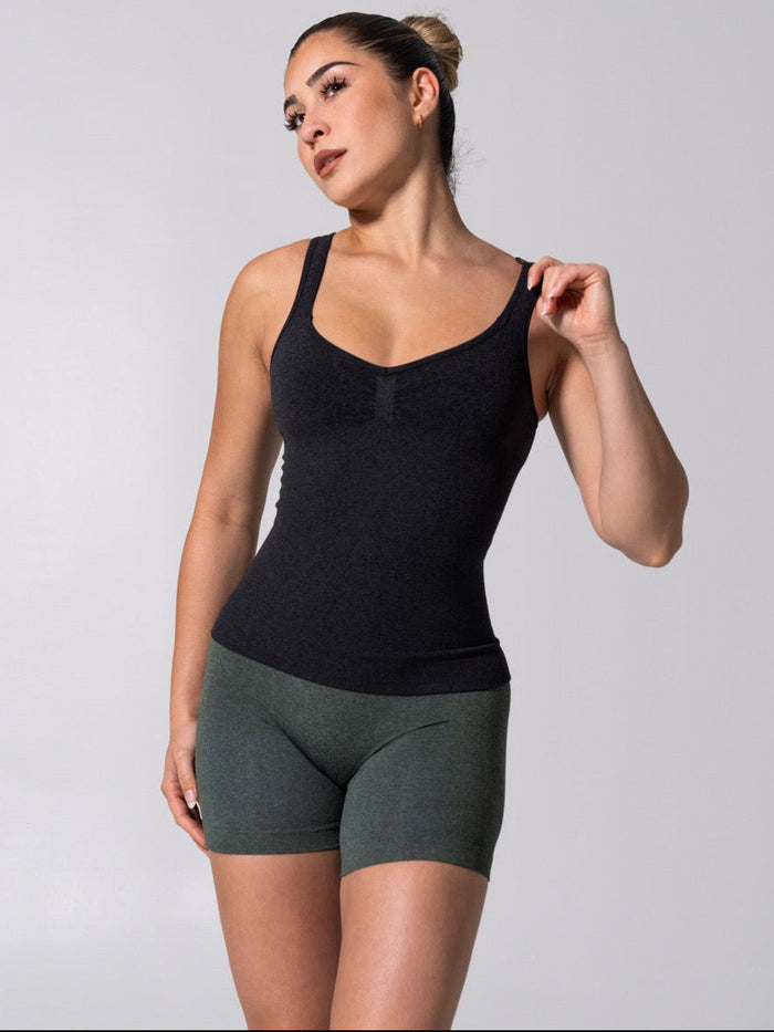 Miracle Seamless Hip Tank - Heather Charcoal