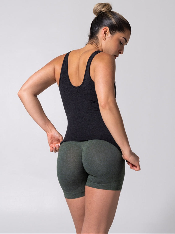Miracle Seamless Hip Tank - Heather Charcoal