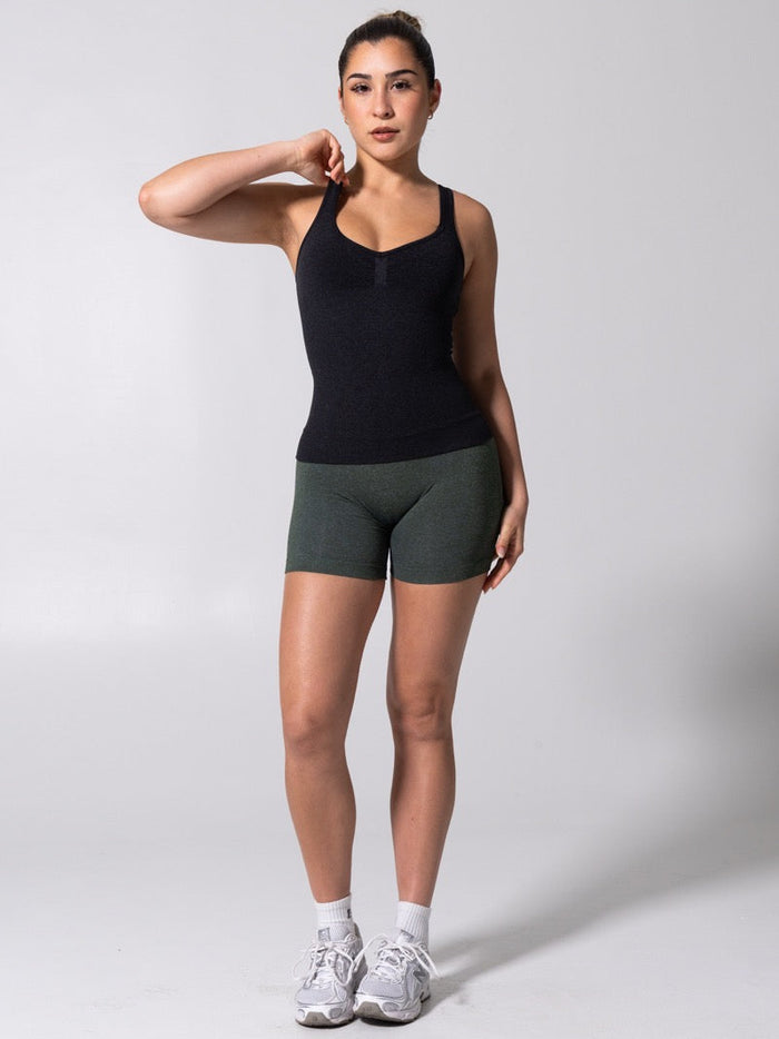 Miracle Seamless Hip Tank - Heather Charcoal