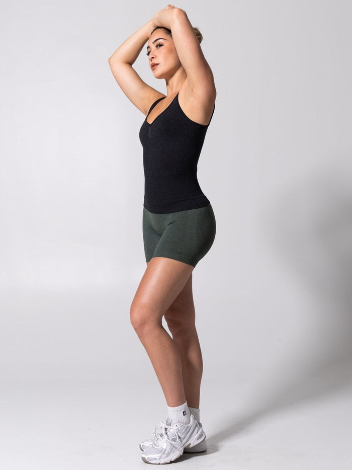 Miracle Seamless Hip Tank - Heather Charcoal