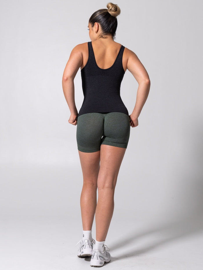 Miracle Seamless Hip Tank - Heather Charcoal