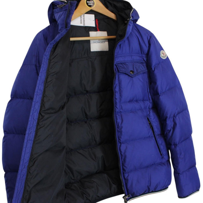 Moncler Thomas Blue Full Zip Hooded Down Jacket