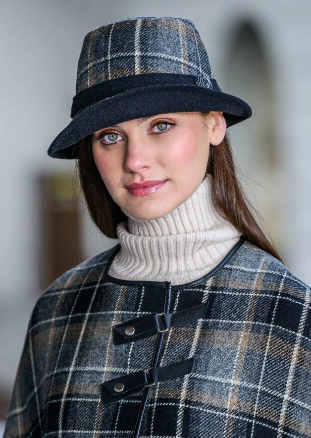 Mucros Black Gray Clodagh Hat