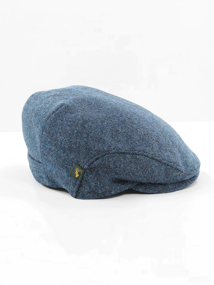 Mucros Trinity Cap | Premium Handwoven Wool Flat Cap | Blue