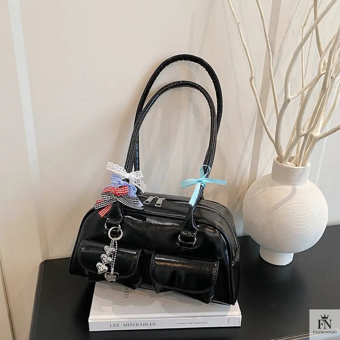 Multi Bows Heart Pillow Shoulder Bag - Fashionnsio