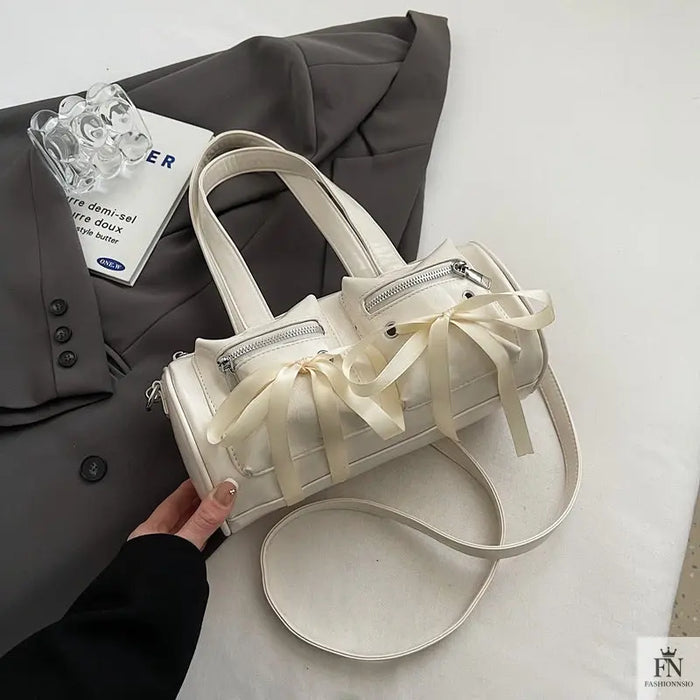 Multi-pocket Ribbon Bow Shoulder Bags - Fashionnsio