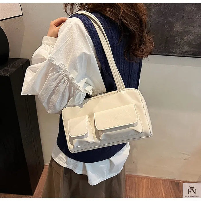 Multi-pocket Pillow Glossy Shoulder Bags - Fashionnsio