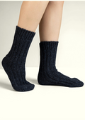 Navy Irish Wool Neppy Socks