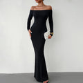 Off-shoulder Bodycon Slim Fit Dress fashionnsio