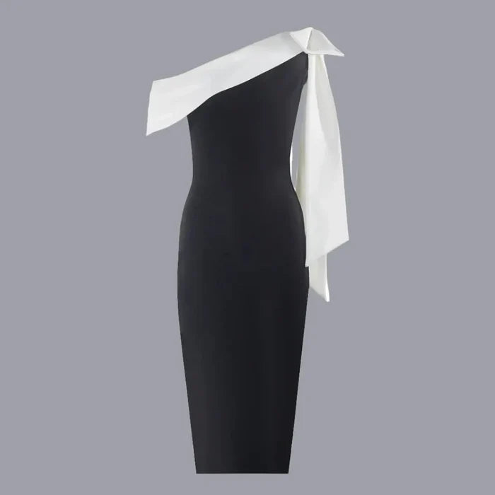 Off Shoulder Bow Bodycon Dress fashionnsio