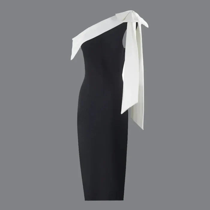 Off Shoulder Bow Bodycon Dress fashionnsio