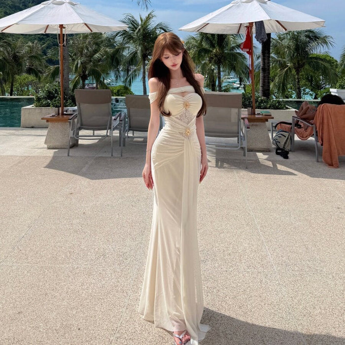 Off Shoulder Fishtail Evening Gowns - Fashionnsio