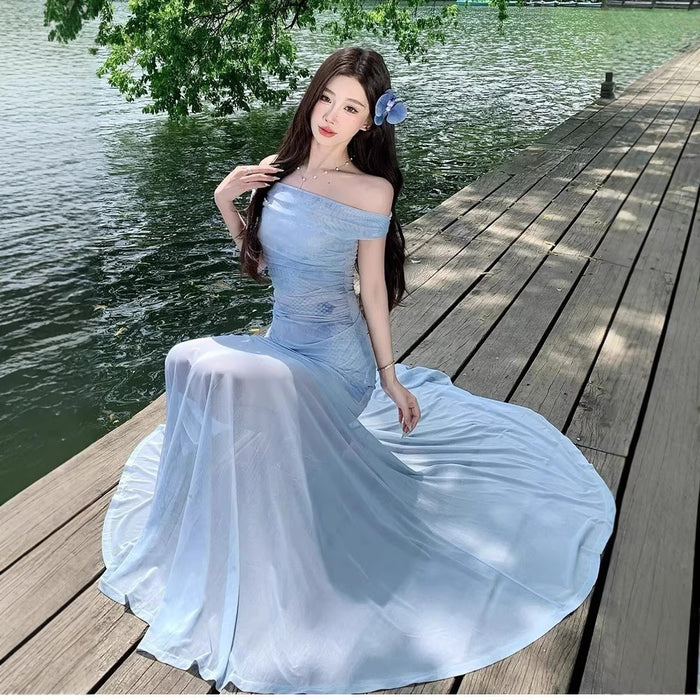 Off Shoulder Floral Mermaid Dress - Fashionnsio