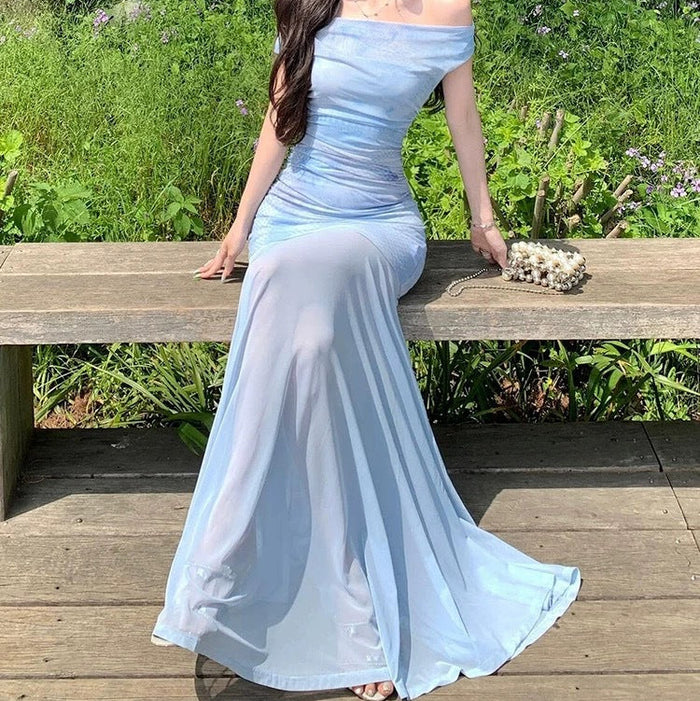 Off Shoulder Floral Mermaid Dress - Fashionnsio