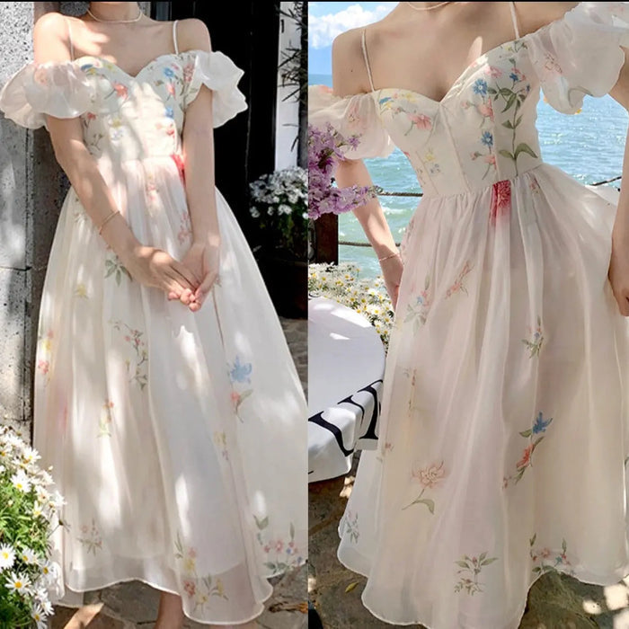 Off Shoulder Corset Sundress Dress fashionnsio