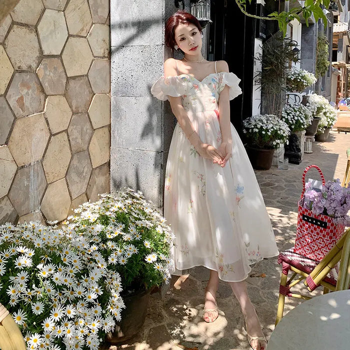 Off Shoulder Corset Sundress Dress fashionnsio