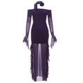 Off Shoulder Mesh Ruffle Dress - Fashionnsio