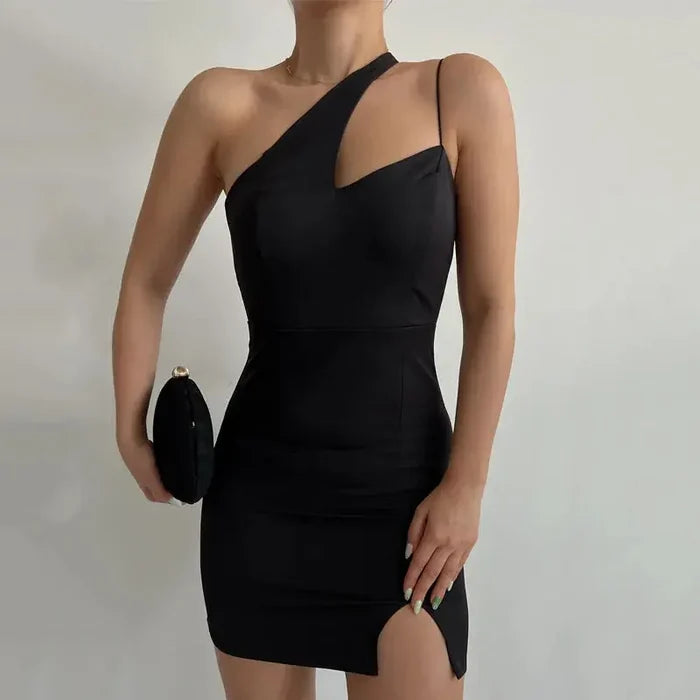 One Shoulder Mini Dress fashionnsio