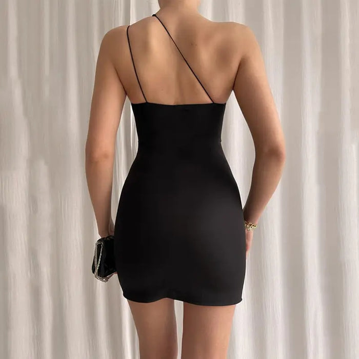 One Shoulder Mini Dress fashionnsio