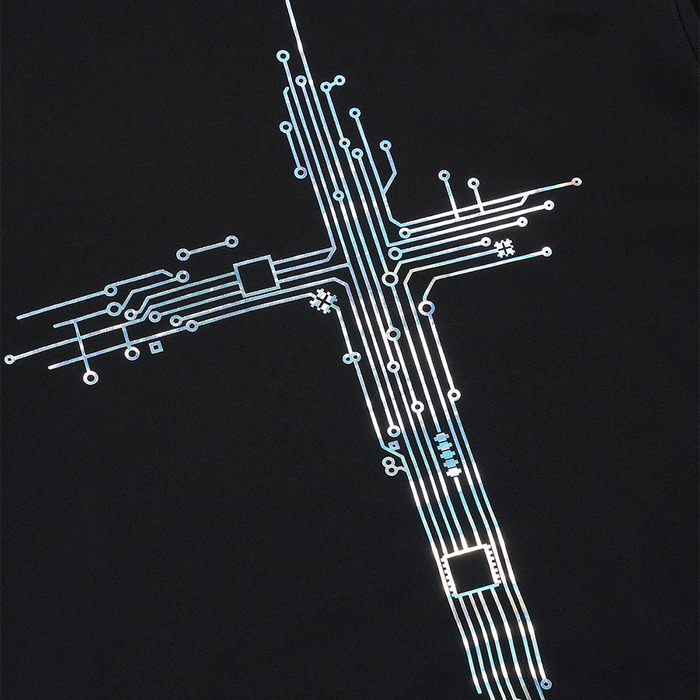 Jordan Oversized Hoodie 'Black Circuit Cross'