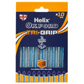 Pack Of 10 Blue Ink Tri-Grip Ball Pens Helix Oxford 1mm Needle Point