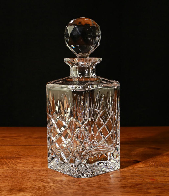 Panel Style Whisky  Decanter, Engraved & In A Gift Box