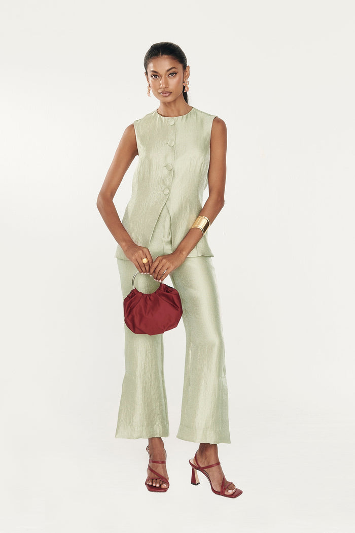 Pantalón Aurora Salvia de vestir de Lady Pipa para invitada de boda.