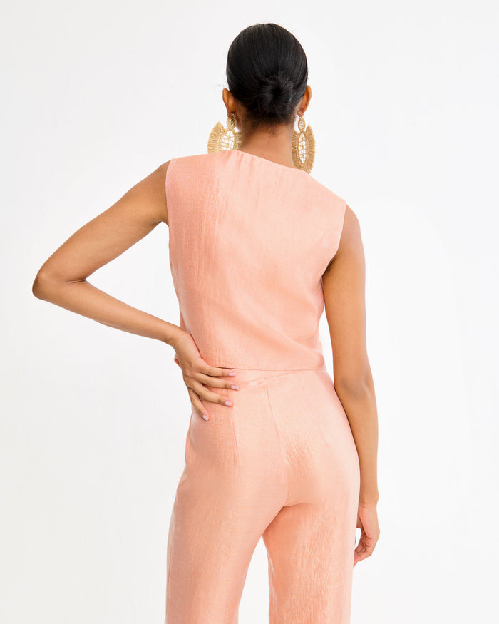 Pantalón Estoril Melocotón de vestir de Lady Pipa para invitada de boda de día.