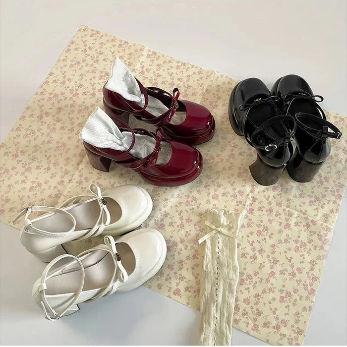 Patent Leather Mary Jane Heels - Fashionnsio