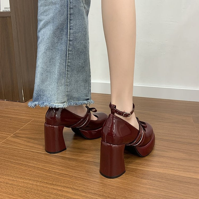 Patent Leather Mary Jane Heels - Fashionnsio