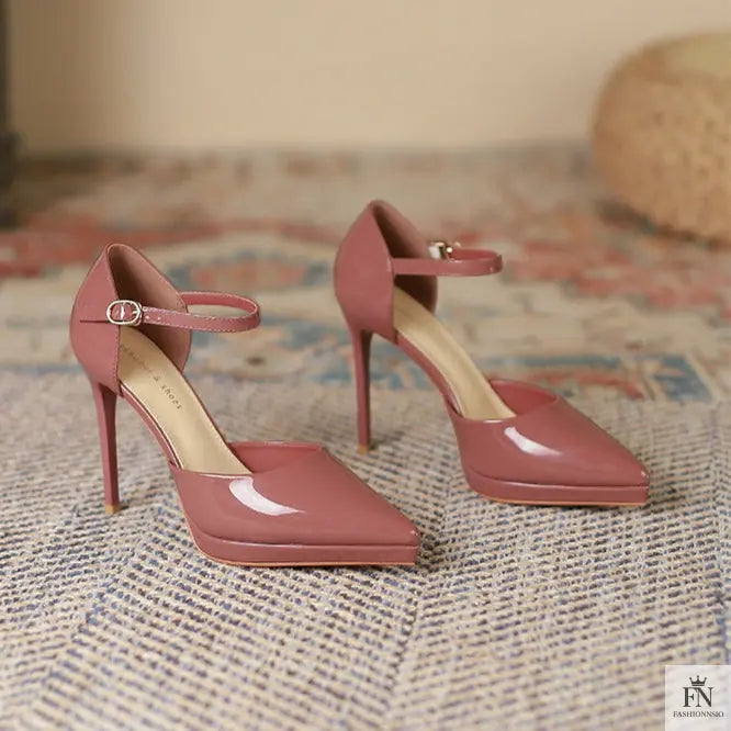 Patent Leather Platform Pointed High Heels - Fashionnsio