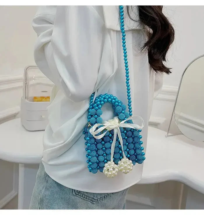 Pearl Beading Bow Sling Bags fashionnsio