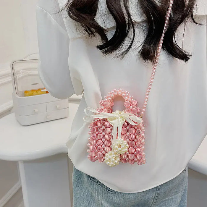 Pearl Beading Bow Sling Bags fashionnsio