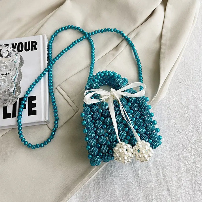 Pearl Beading Bow Sling Bags fashionnsio