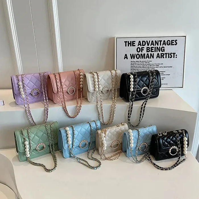 Pearl Chain Sling Bags fashionnsio