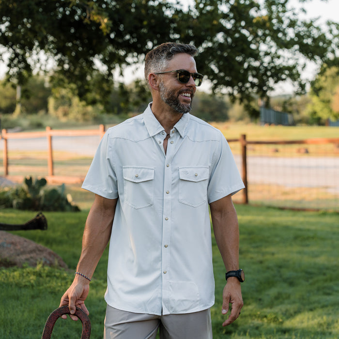 Performance Western Shirt -  Light Grey