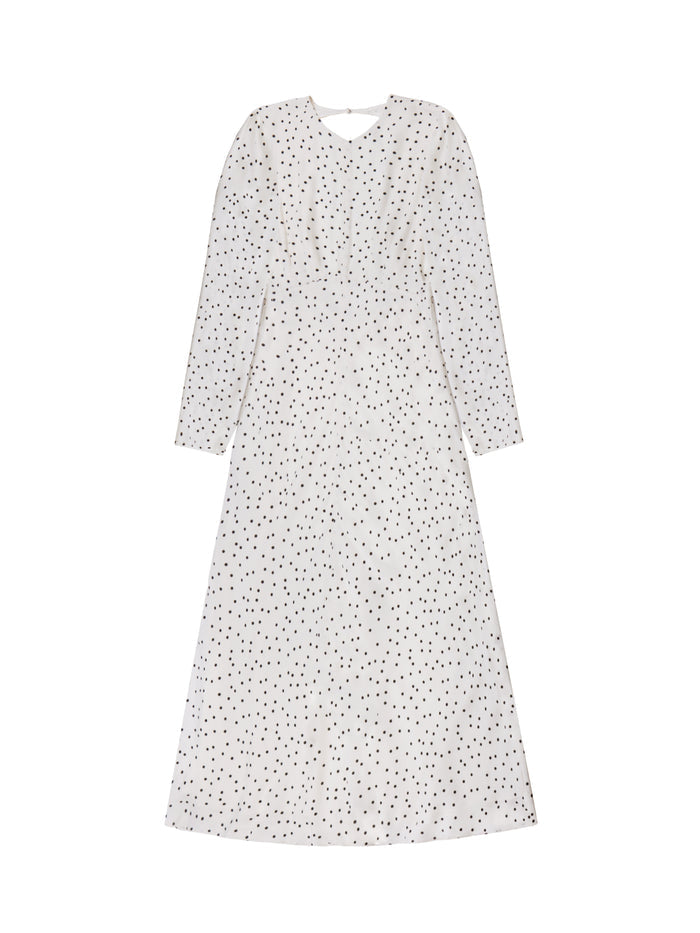 Petite Black And White Polka Dot Tie Back Dress