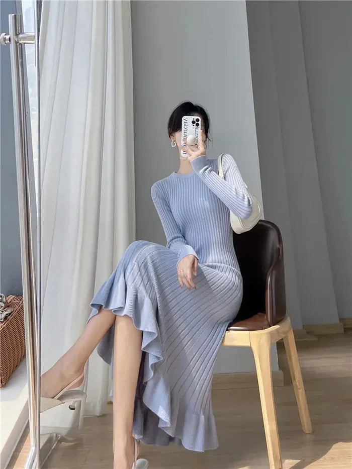 Korean Fishtail Knitted Dress fashionnsio