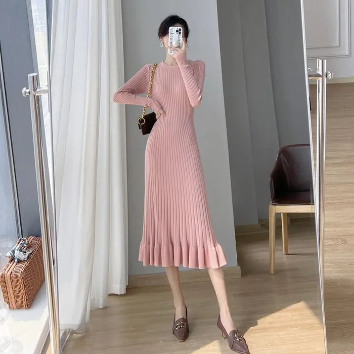 Korean Fishtail Knitted Dress fashionnsio