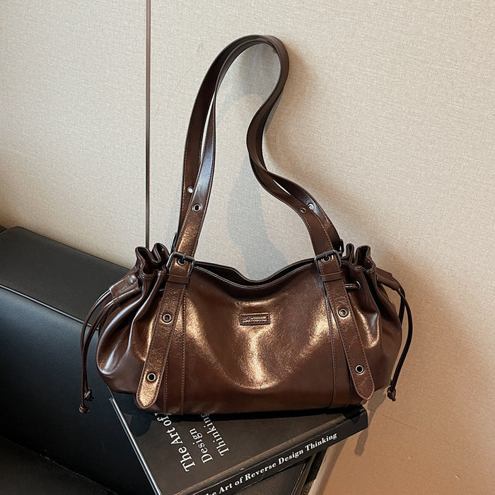 Pleated Large Shoulder Bags - Fashionnsio