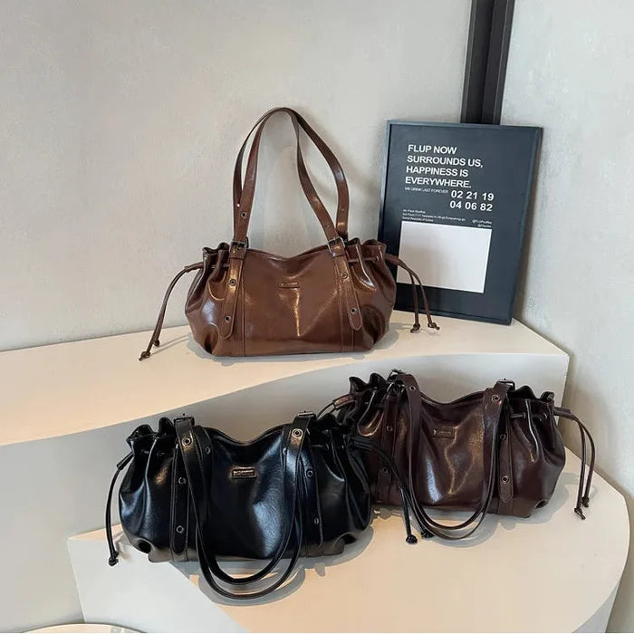Pleated Large Shoulder Bags - Fashionnsio