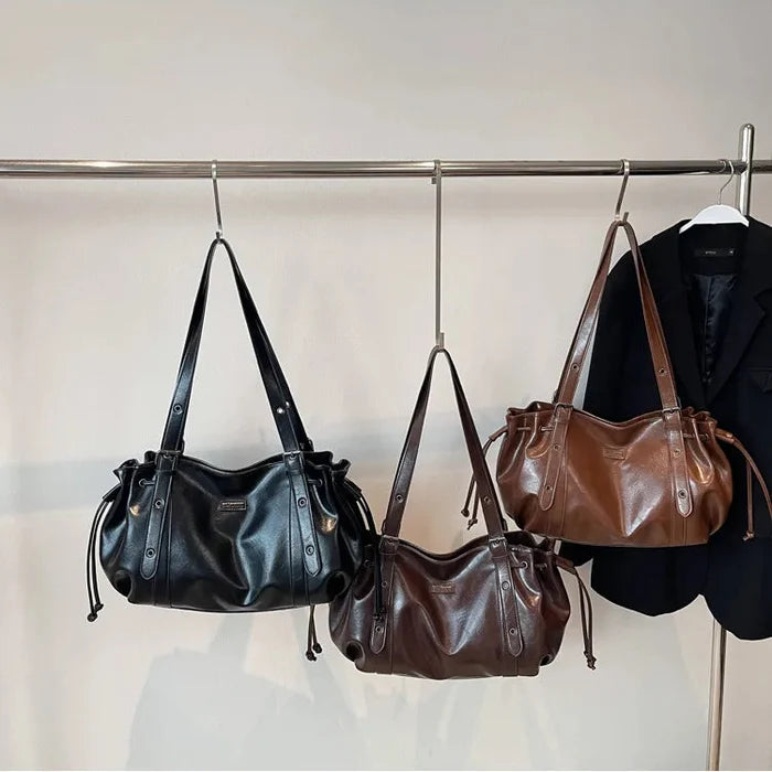 Pleated Large Shoulder Bags - Fashionnsio
